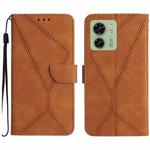 For Motorola Edge 40 Stitching Embossed Leather Phone Case(Brown)