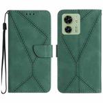 For Motorola Edge 40 Stitching Embossed Leather Phone Case(Green)