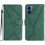 For Motorola Moto G54 Stitching Embossed Leather Phone Case(Green)