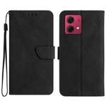 For Motorola Moto G84 Stitching Embossed Leather Phone Case(Black)