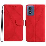 For Motorola Moto G Play 4G 2024 Stitching Embossed Leather Phone Case(Red)