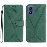 For Motorola Moto E14 Stitching Embossed Leather Phone Case(Green)