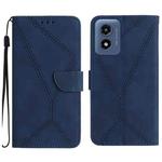 For Motorola Moto E14 Stitching Embossed Leather Phone Case(Blue)