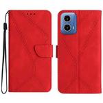 For Motorola Moto G85 5G Stitching Embossed Leather Phone Case(Red)
