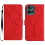 For Motorola Edge 50 5G Stitching Embossed Leather Phone Case(Red)