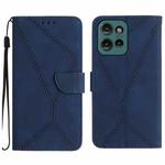 For Motorola Edge 50 Neo Stitching Embossed Leather Phone Case(Blue)