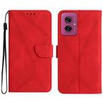 For Motorola Moto G55 5G Stitching Embossed Leather Phone Case(Red)