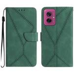 For Motorola Moto G55 5G Stitching Embossed Leather Phone Case(Green)