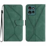 For Motorola Moto G75 5G Stitching Embossed Leather Phone Case(Green)