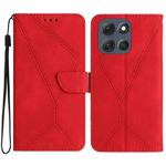 For Motorola Moto G86 5G Stitching Embossed Leather Phone Case(Red)