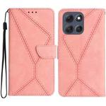 For Motorola Moto G56 5G Stitching Embossed Leather Phone Case(Pink)