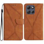 For Motorola Moto G56 5G Stitching Embossed Leather Phone Case(Brown)