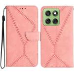 For Motorola Edge 60 Pro Stitching Embossed Leather Phone Case(Pink)