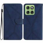 For Motorola Edge 60 Pro Stitching Embossed Leather Phone Case(Blue)