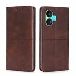For Realme GT Neo5 SE Cow Texture Magnetic Leather Phone Case(Dark Brown)