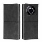 For Realme 11 5G Cow Texture Magnetic Leather Phone Case(Black)