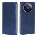 For Realme 12 Pro 5G Cow Texture Magnetic Leather Phone Case(Blue)