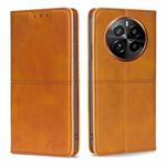 For Realme GT5 Pro 5G Cow Texture Magnetic Leather Phone Case(Light Brown)