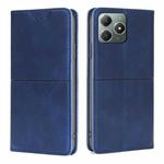 For Realme C61 4G Cow Texture Magnetic Leather Phone Case(Blue)