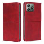 For Realme C61 4G Cow Texture Magnetic Leather Phone Case(Red)