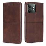 For Realme GT Neo6 SE Cow Texture Magnetic Leather Phone Case(Dark Brown)