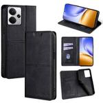 For Realme 14 5G Global Cow Texture Magnetic Leather Phone Case(Black)