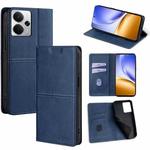 For Realme 14 5G Global Cow Texture Magnetic Leather Phone Case(Blue)