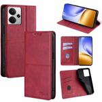 For Realme 14 5G Global Cow Texture Magnetic Leather Phone Case(Red)