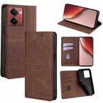 For Realme P3 Ultra 5G Cow Texture Magnetic Leather Phone Case(Dark Brown)