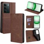 For Realme C71 4G Cow Texture Magnetic Leather Phone Case(Dark Brown)