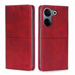 For Tecno Camon 20 Pro 4G Cow Texture Magnetic Leather Phone Case(Red)