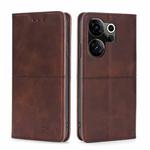 For Tecno Camon 20 Premier 5G Cow Texture Magnetic Leather Phone Case(Dark Brown)