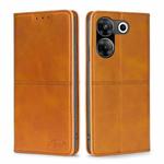 For Tecno Camon 20 Pro 5G Cow Texture Magnetic Leather Phone Case(Light Brown)