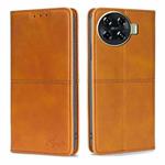 For Tecno Spark 20 Pro+ 4G Cow Texture Magnetic Leather Phone Case(Light Brown)