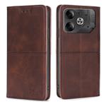 For Tecno Pova 6 5G Cow Texture Magnetic Leather Phone Case(Dark Brown)