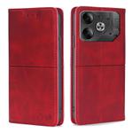 For Tecno Pova 6 5G Cow Texture Magnetic Leather Phone Case(Red)