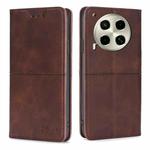 For Tecno Camon 30 Cow Texture Magnetic Leather Phone Case(Dark Brown)