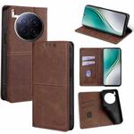 For Tecno Camon 40 Premier 5G Cow Texture Magnetic Leather Phone Case(Dark Brown)