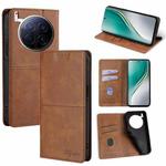 For Tecno Camon 40 Premier 5G Cow Texture Magnetic Leather Phone Case(Light Brown)