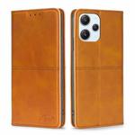 For Xiaomi Redmi 12 4G Cow Texture Magnetic Leather Phone Case(Light Brown)