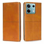 For Xiaomi Redmi Note 13 4G Cow Texture Magnetic Leather Phone Case(Light Brown)