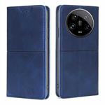 For Xiaomi 14 Ultra 5G Cow Texture Magnetic Leather Phone Case(Blue)