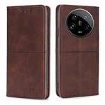 For Xiaomi 14 Ultra 5G Cow Texture Magnetic Leather Phone Case(Dark Brown)