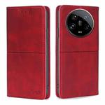 For Xiaomi 14 Ultra 5G Cow Texture Magnetic Leather Phone Case(Red)