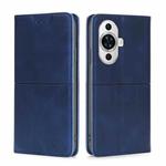 For Huawei nova 11 4G Cow Texture Magnetic Leather Phone Case(Blue)