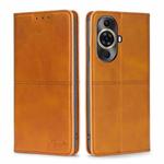 For Huawei nova 11 Pro 4G / 11 Ultra 4G Cow Texture Magnetic Leather Phone Case(Light Brown)