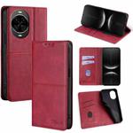For Huawei nova 14 5G Cow Texture Magnetic Leather Phone Case(Red)