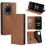 For Huawei nova 14 Ultra 5G Cow Texture Magnetic Leather Phone Case(Light Brown)