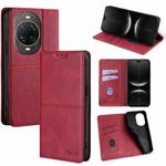 For Huawei nova 14 Ultra 5G Cow Texture Magnetic Leather Phone Case(Red)