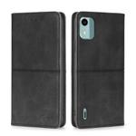 For Nokia C12 Cow Texture Magnetic Leather Phone Case(Black)